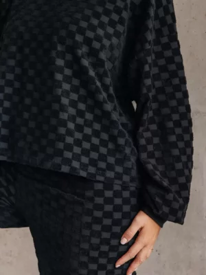 Sweat Éponge Damier noir