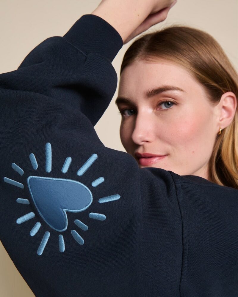 Le sweat Cœur solaire - Bleu