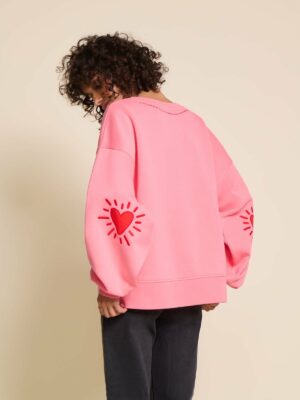 Le sweat Cœur solaire - Rose