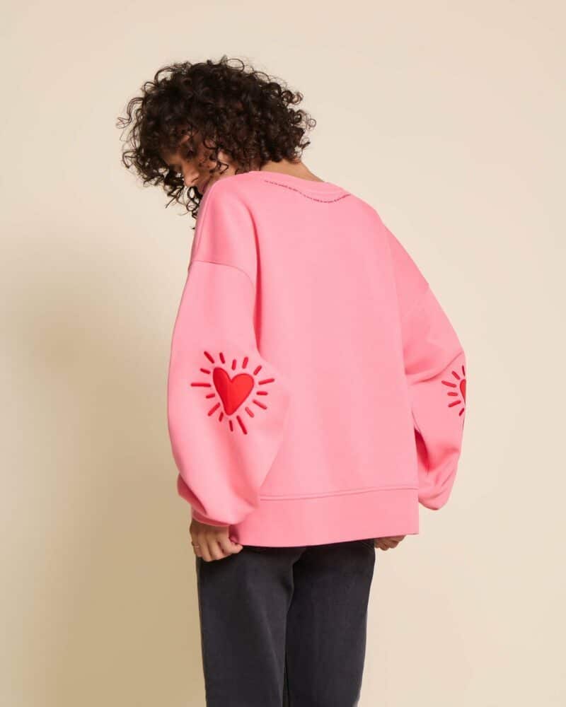 Le sweat Cœur solaire - Rose