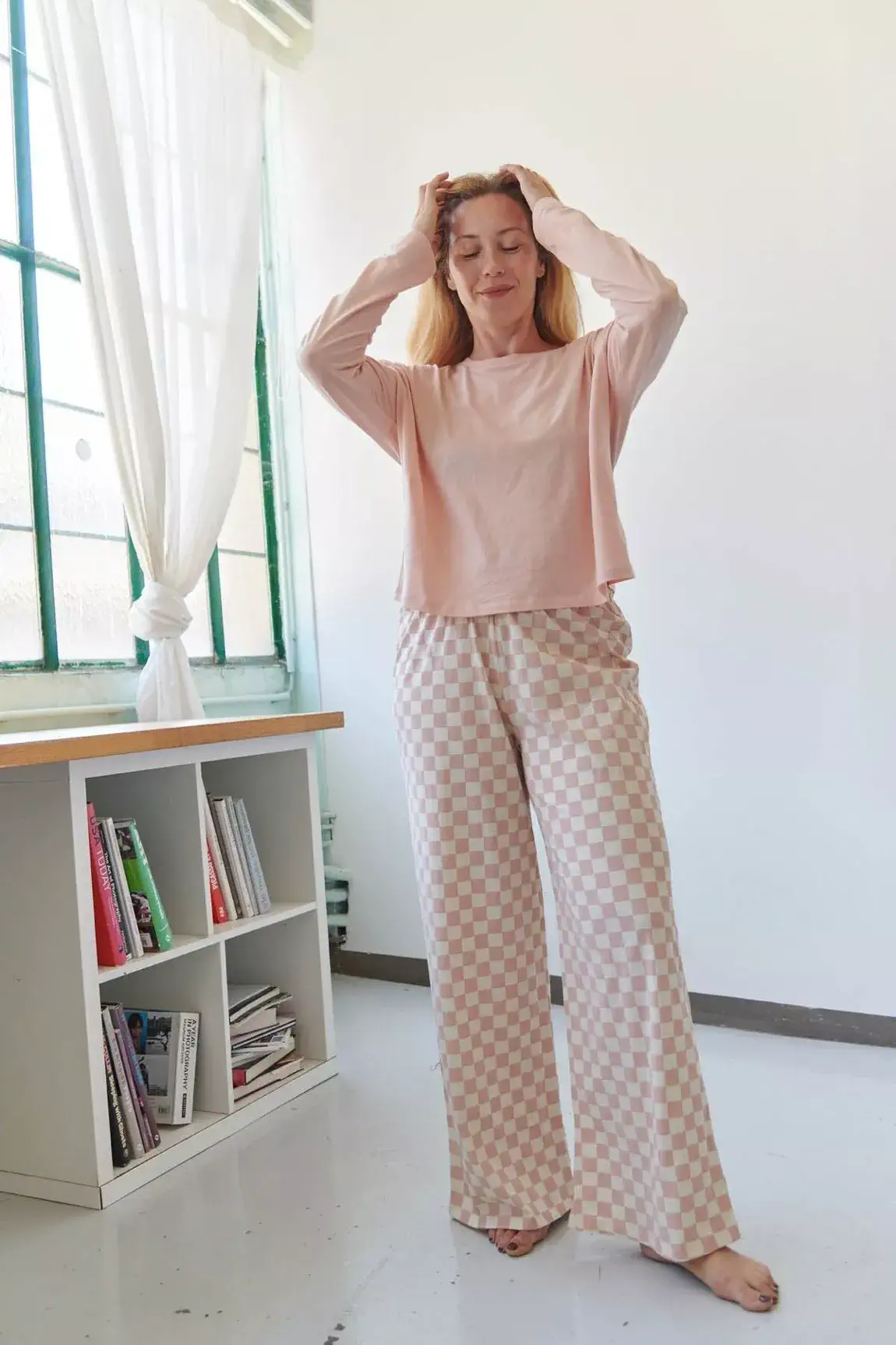 PYJAMA LONG Damier Rose – Image 3