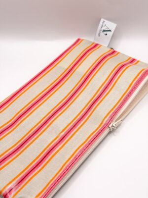 Trousse - Rayures oranges & roses