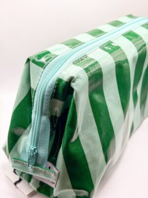 Trousse ouverture géante - Rayures vertes