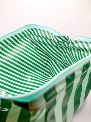 Trousse ouverture géante - Rayures vertes