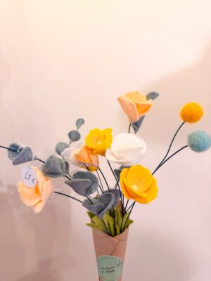 Bouquet feutrine - Jaune et orange