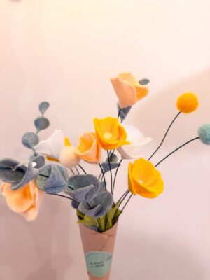 Bouquet feutrine - Jaune et orange