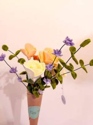 Bouquet feutrine - Orange et violet