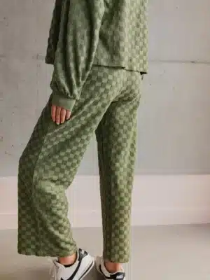 Pantalon Éponge Damier kaki
