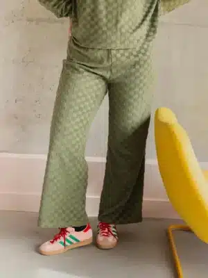 Pantalon Éponge Damier kaki