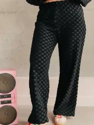 Pantalon Éponge Damier noir