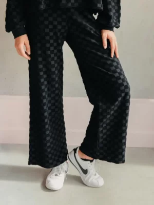 Pantalon Éponge Damier noir