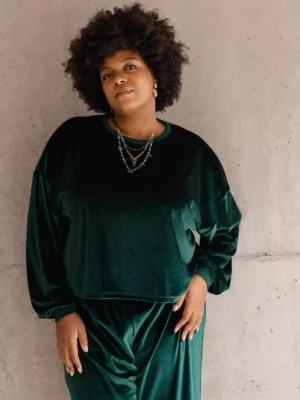 Sweat Velours - Vert Foncé