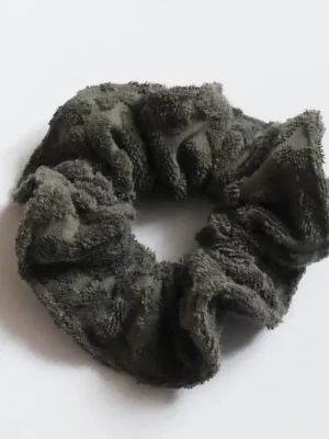 Chouchou Jacquard bouclette kaki leopard