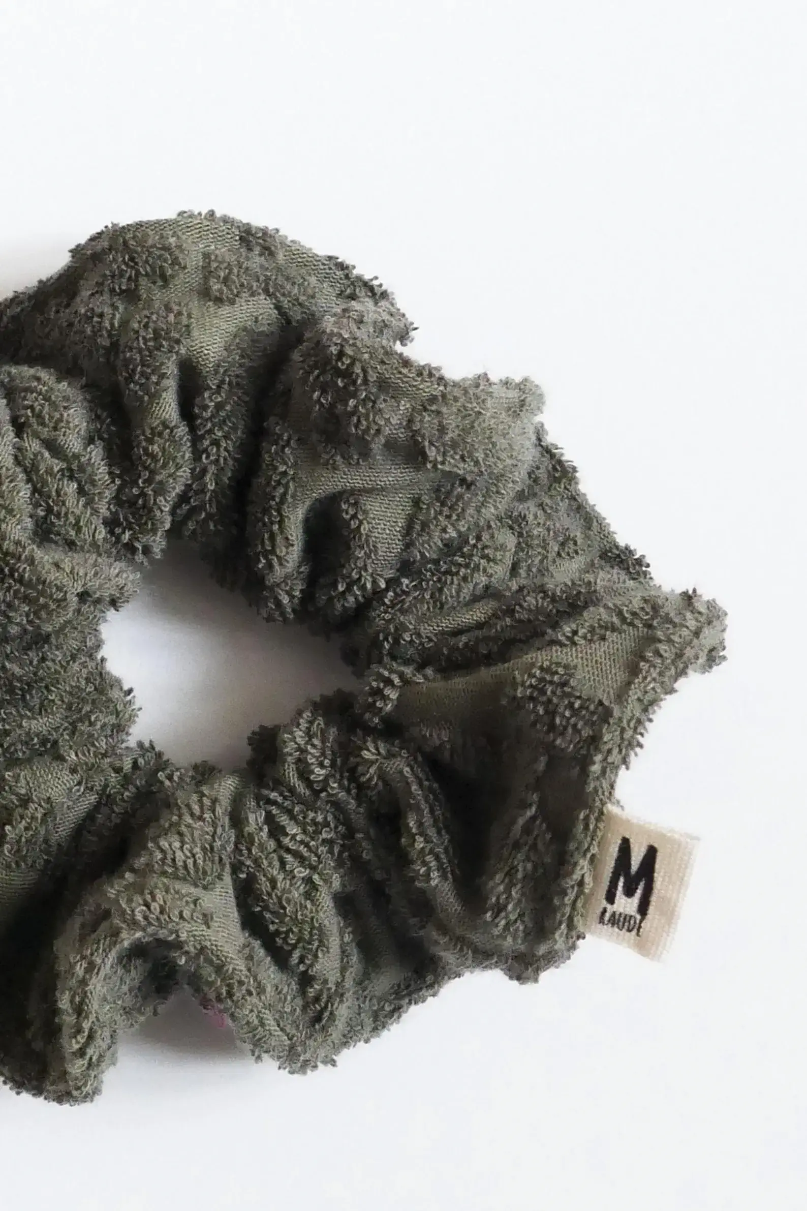 Chouchou Jacquard bouclette kaki leopard – Image 2