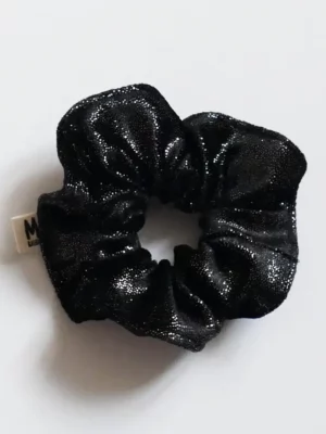 Chouchou Velours ras noir pailleté