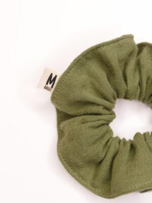 Chouchou gaze de coton vert