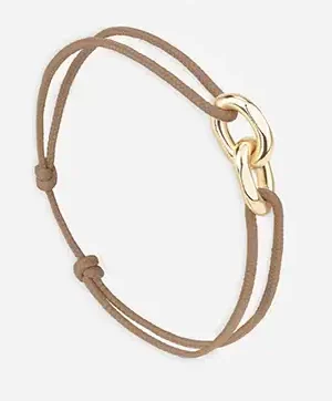 Bracelet double maillon or - Beige