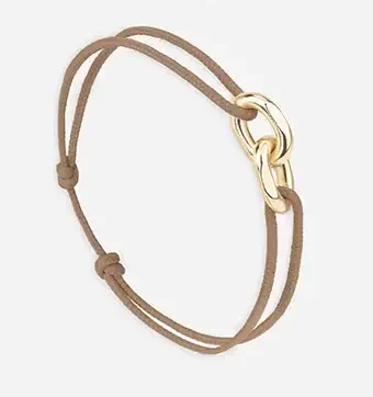 Bracelet double maillon or - Beige
