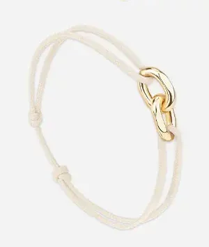 Bracelet double maillon or - Blanc