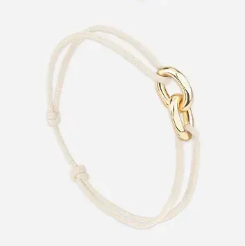 Bracelet double maillon or - Blanc