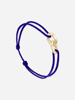 Bracelet double maillon or - Bleu