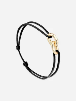Bracelet double maillon or - Noir