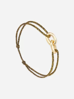Bracelet double maillon or - Noir doré