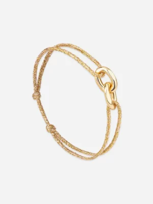 Bracelet double maillon or - Doré