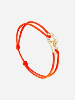 Bracelet double maillon or - Orange