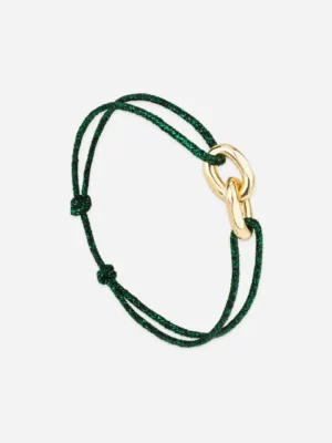 Bracelet double maillon or - Vert