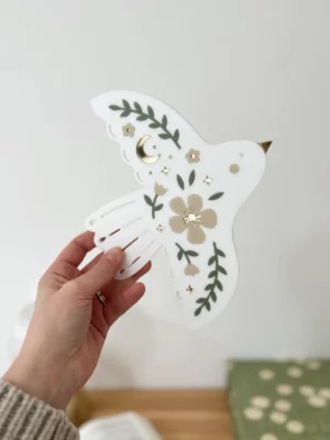 Bijou de mur Colombe en fleurs