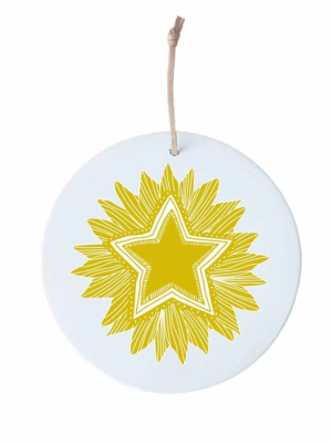Médaillon 8 cm Étoile dorée