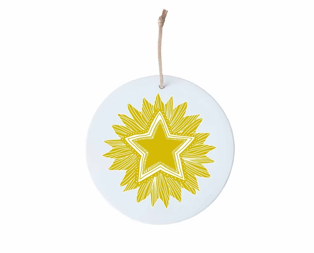 Médaillon 8 cm Étoile dorée