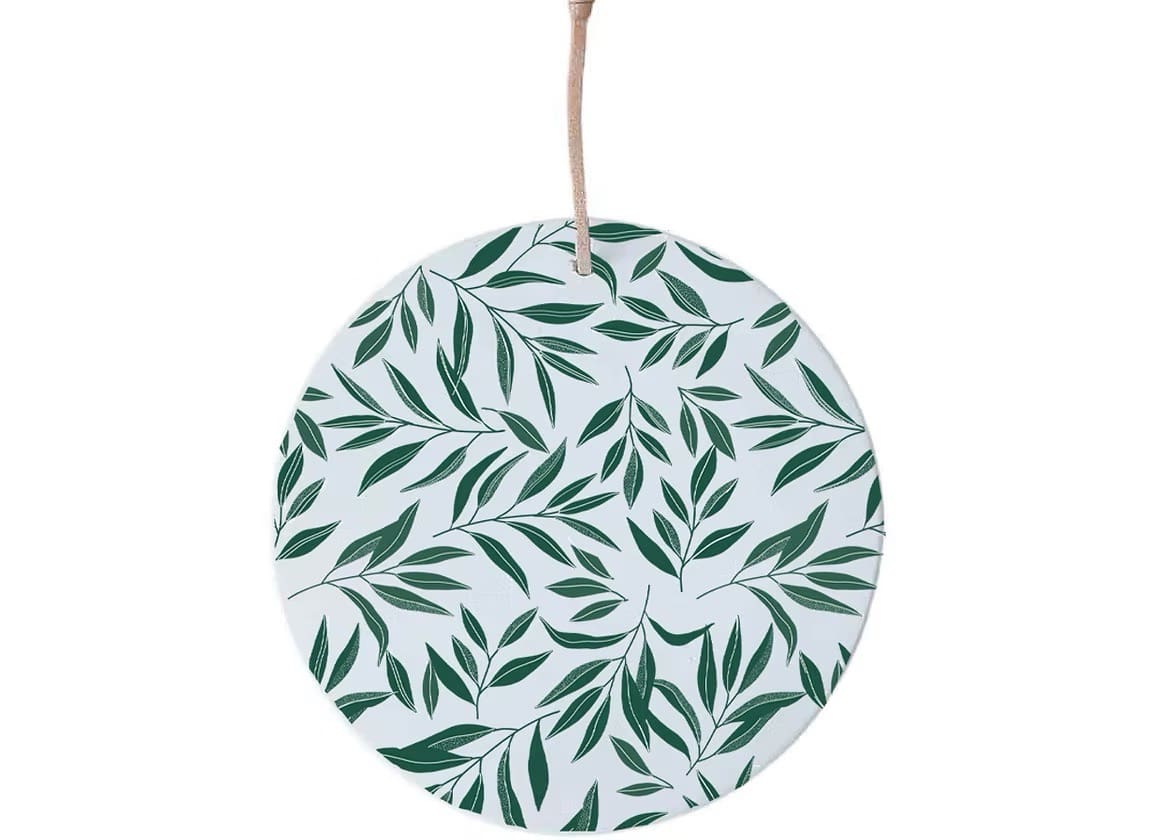 Médaillon 8 cm Flora foliage doré