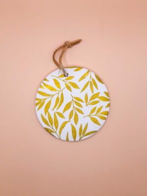 Médaillon 8 cm Flora foliage doré