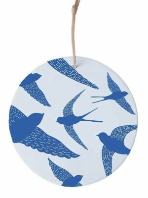 Médaillon 8 cm oiseaux dorés