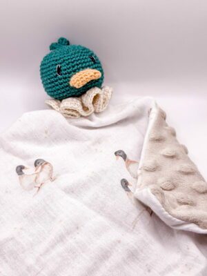Canard - Peluche au crochet carré