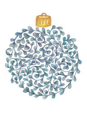 Carte Noël boule euca