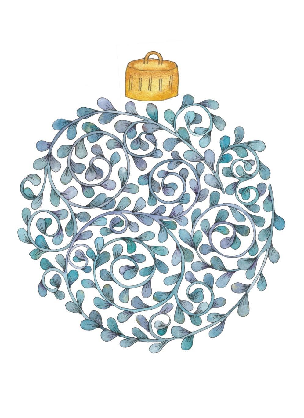 Carte Noël boule euca