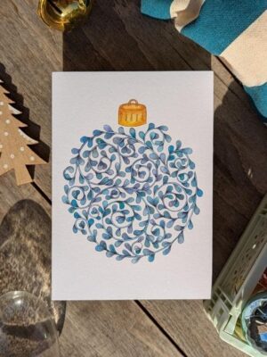 Carte Noël boule euca