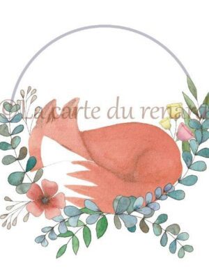 Carte Renard fleuri