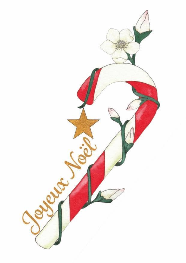 Carte Sucre d'orge fleuri