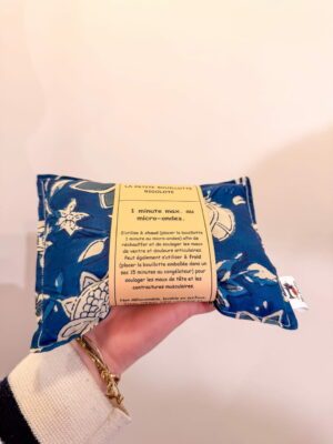 Petite bouillotte sèche - Bleu fleurs bleues