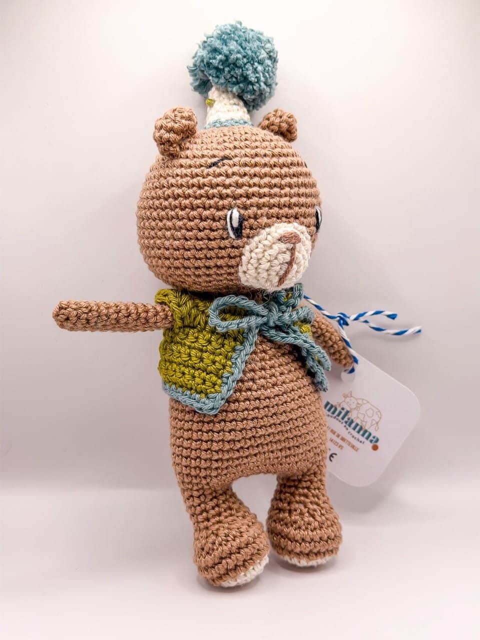 Ourson en fête - Peluche au crochet
