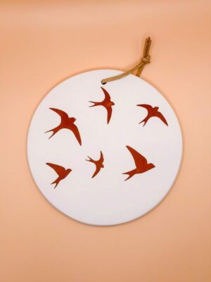Médaillon 12 cm Hirondelles