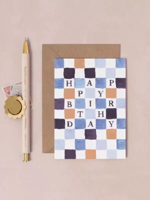 Mini carte - Anniversaire en damier