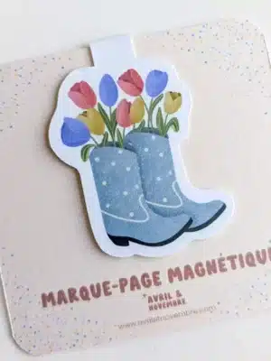 Marque-Page Magnétique – Bottes fleuries