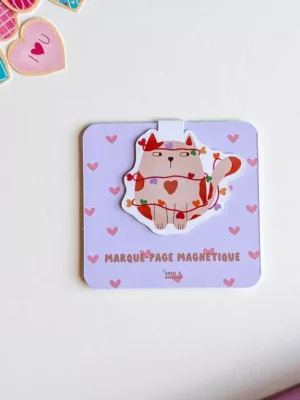 Marque-Page Magnétique – Chat guirlande
