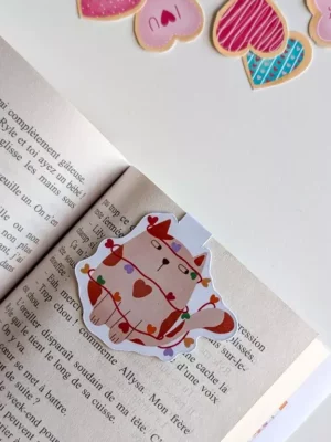 Marque-Page Magnétique – Chat guirlande