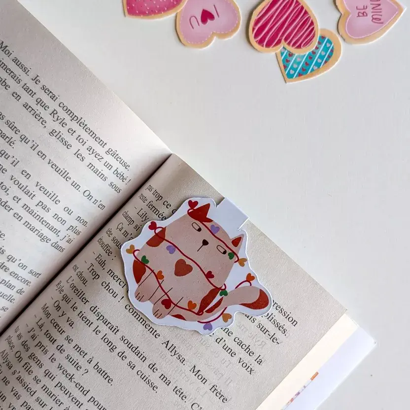 Marque-Page Magnétique – Chat guirlande – Image 2